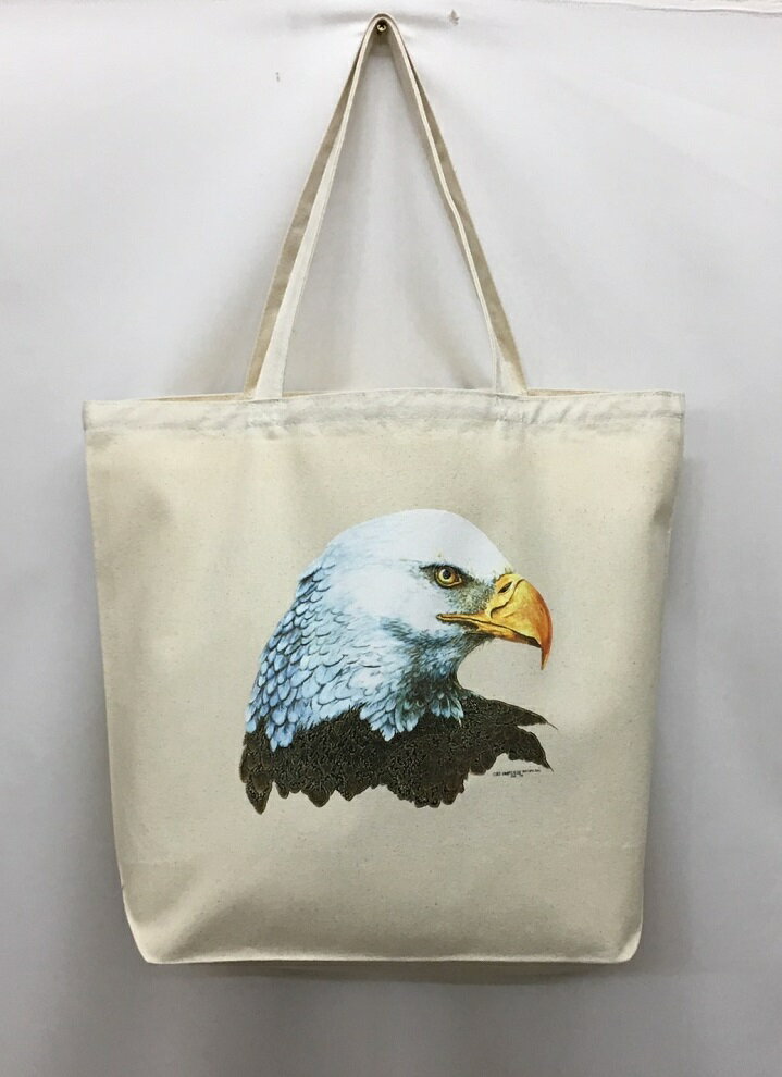 鳥 イーグル eagle 白頭鷲 鷲 17－D 猛禽類 トートバッグ エコバッグ マイバッグ【Lサイズ/大】かわいい おしゃれ レディース メンズ 男女兼用 a4 大きめ キャンバス 動物 アニマル ペット オ…