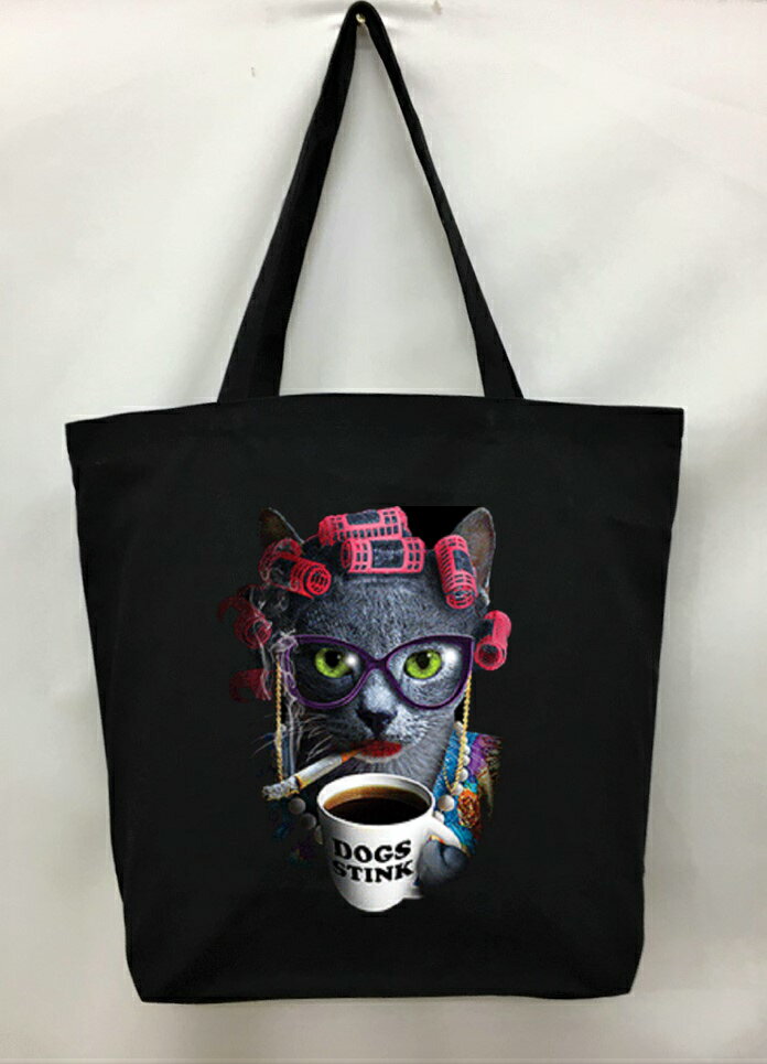 猫 キャット ねこ ネコ キトン 【ネオンカラー 】 トートバッグ エコバッグ マイバッグ【Lサイズ/大】かわいい おしゃれ レディース メンズ 男女兼用 a4...