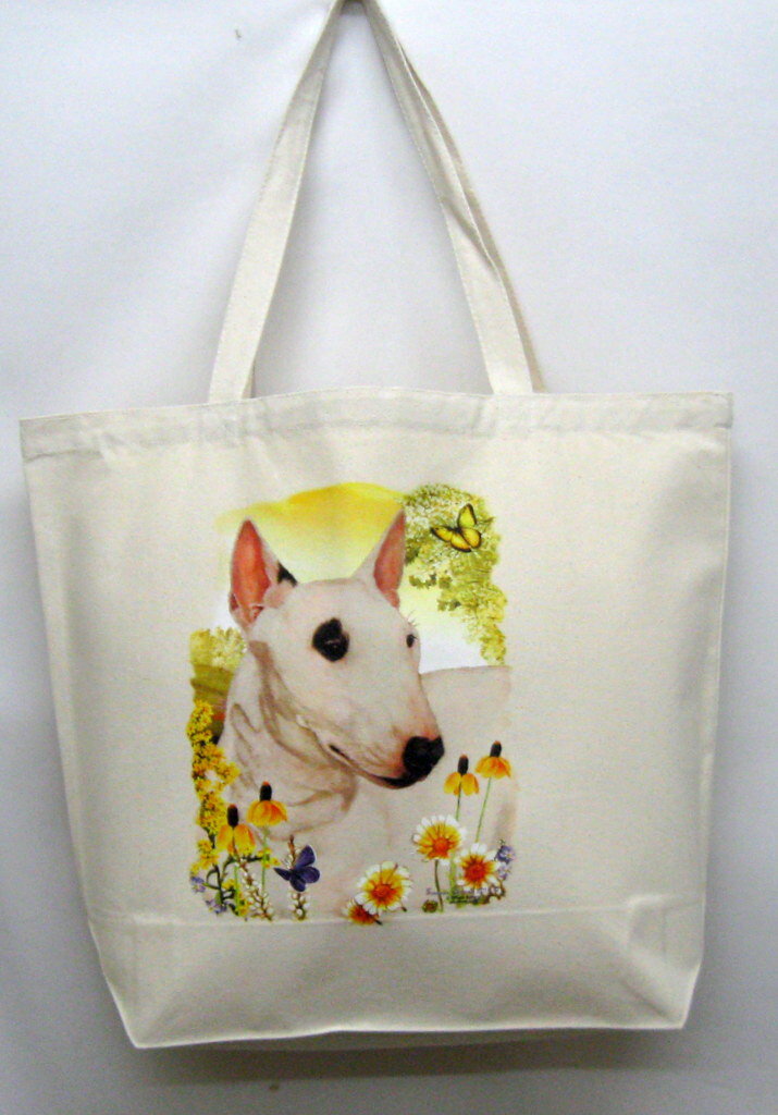 ブルテリア トートバッグ エコバッグ マイバッグ【Lサイズ/大】かわいい おしゃれ レディース メンズ 男女兼用 a4 大きめ キャンバス ドッグ 犬 犬柄 い...