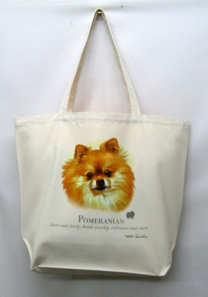 ポメラニアン ポメ (NEW) トートバッグ エコバッグ マイバッグ【Lサイズ/大】かわいい おしゃれ レディース メンズ 男女兼用 a4 大きめ キャンバス ...
