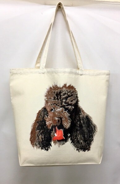 プードル (R-05) トートバッグ エコバッグ マイバッグ【Lサイズ/大】かわいい おしゃれ レディース メンズ 男女兼用 a4 大きめ キャンバス ドッグ ...
