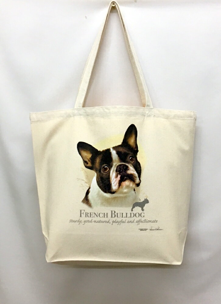 フレンチブルドッグ フレブル (NEW) トートバッグ エコバッグ マイバッグ【Lサイズ/大】かわいい おしゃれ レディース メンズ 男女兼用 a4 大きめ キ...