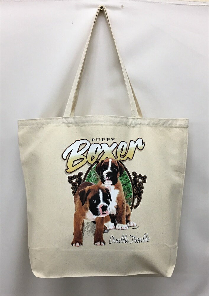 ボクサー パピー WN トートバッグ エコバッグ マイバッグ【Lサイズ/大】かわいい おしゃれ レディース メンズ 男女兼用 a4 大きめ キャンバス ドッグ ...