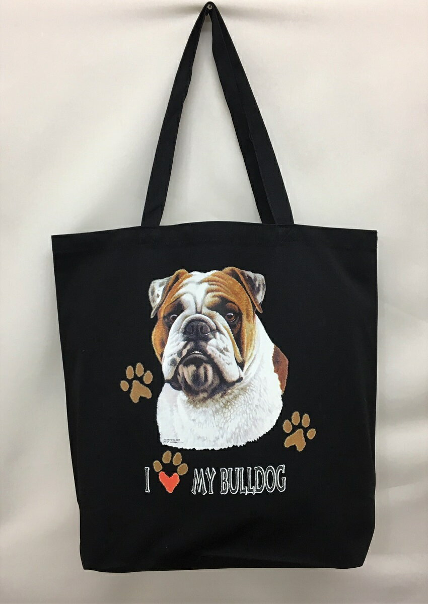 ブルドッグ トートバッグ エコバッグ マイバッグ【Lサイズ/大】かわいい おしゃれ レディース メンズ 男女兼用 a4 大きめ キャンバス ドッグ 犬 犬柄 い...