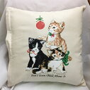 【送料無料】キャット cat クッション NEW【中身あり/ホワイト/ブラック】 50x50cm 大きめ ビッグサイズ 洗える かわいい おしゃれ 猫柄 ねこ 猫プリント 雑貨 猫グッズ 動物 オーナーグッズ ギフト 父の日(3)