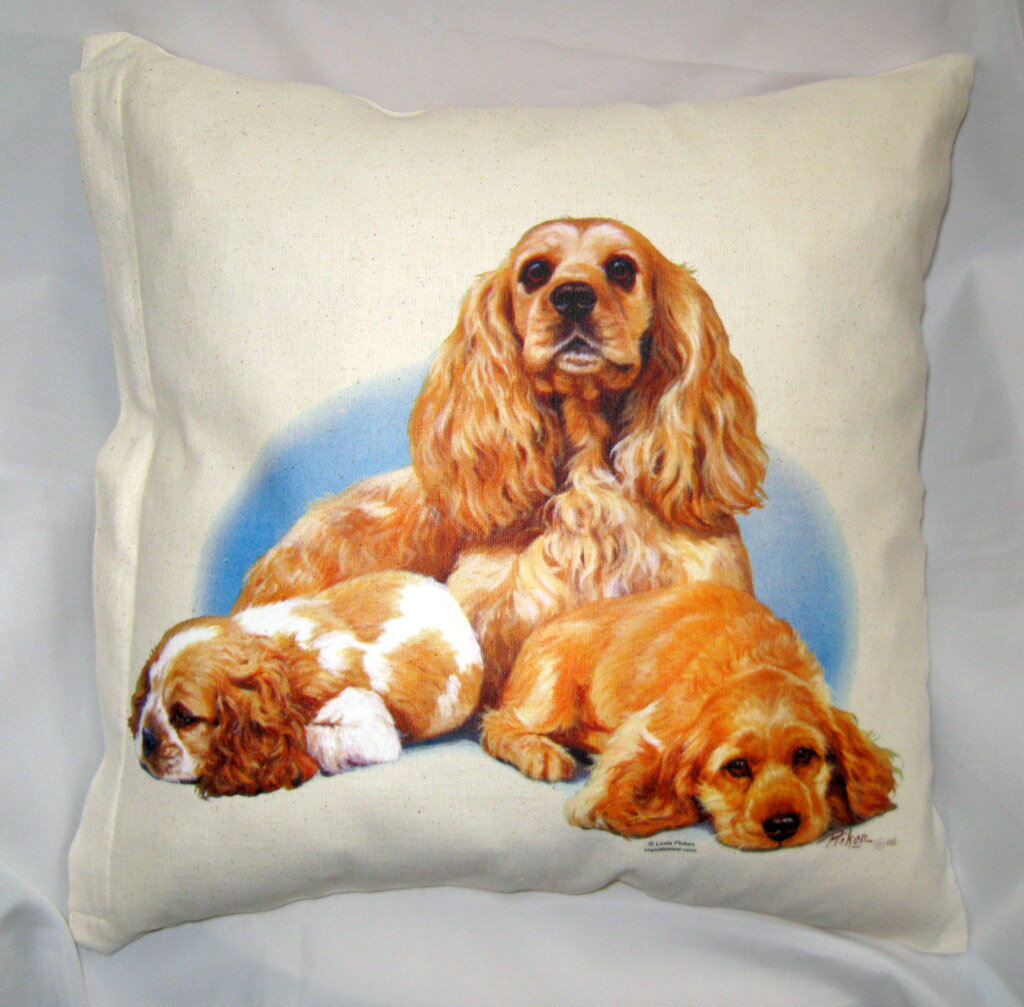 【送料無料】在庫限り！アメリカンコッカ・スパニエル（A-573） クッション【中身あり】 45x45cm 洗え..