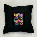 【送料無料】チワワ クッション NEW【中身あり/ホワイト/ブラック】 50x50cm 大きめ ビッグサイズ ビッグフェイス 洗える かわいい おしゃれ 犬柄 いぬ 犬プリント 雑貨 犬グッズ 犬プリント 動物 オーナーグッズ ネオンカラー サイケデリック