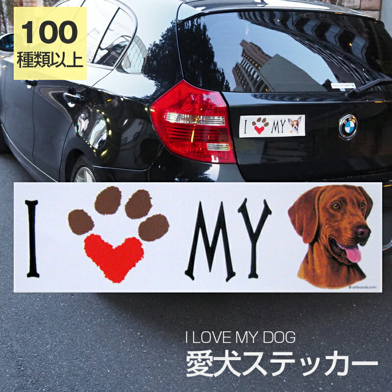 【期間限定ポイント2倍】【在庫限り】ステッカー ビズラ 犬 防水 外張りステッカー アイラブ【I LOVEシリーズ】 バンパーステッカー スーツケースシール シール カーステッカー 車 バイク ドッグ いぬ かっこいい 可愛い犬 グッズ 雑貨 輸入ステッカー 海外デザイン 父の日