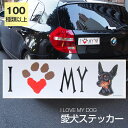 【在庫限り】ステッカー ミニチュアピンシャー 犬 防水 外張りステッカー アイラブ【I LOVEシリーズ】 バンパーステッカー スーツケースシール シール カーステッカー 車 バイク ドッグ いぬ かっこいい 可愛い犬 グッズ 雑貨 輸入ステッカー 海外デザイン