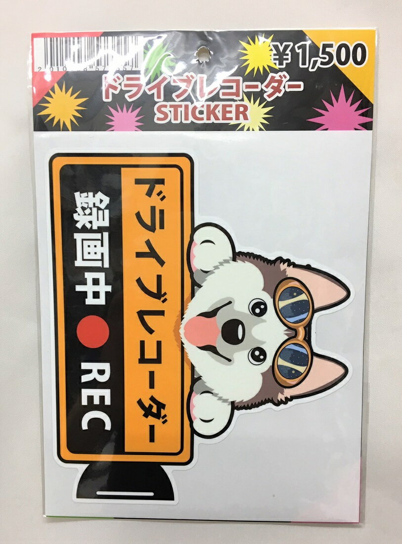 犬 シベリアンハスキー レッド ハスキー ドライブレコーダー録画中 犬種別 外張りステッカー ドラレコ ステッカー ドッグ いぬ イヌ 車 オーナーズグッズ あおり運転 迷惑防止 プレゼント ギフト 犬プリント【メール送料無料】 敬老の日