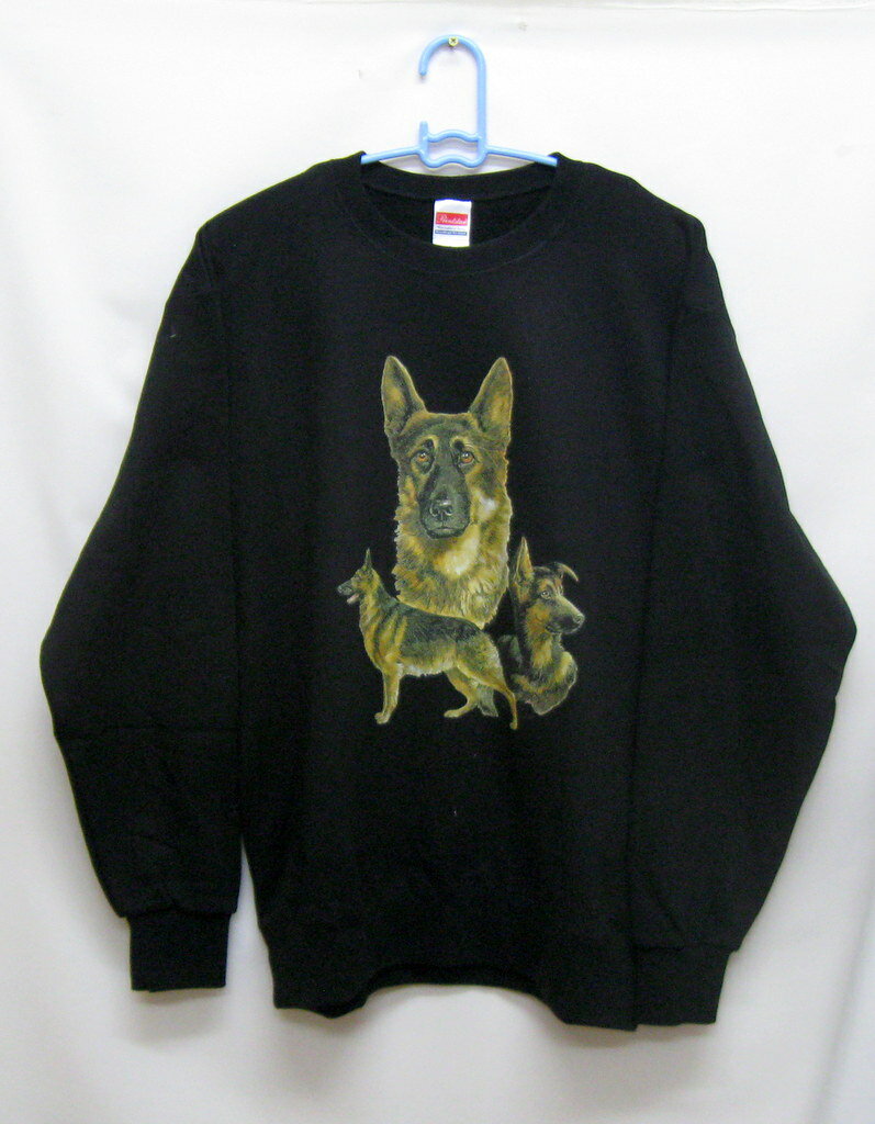ジャーマンシェパード (カレッジ) ドッグ スウェット トレーナー ラウンドネック 長袖 レディース メンズ ユニセックス 綿100% プルオーバー シンプル ...