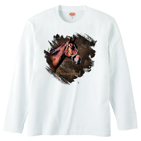 ウマ馬ホース長袖tシャツロンティー...