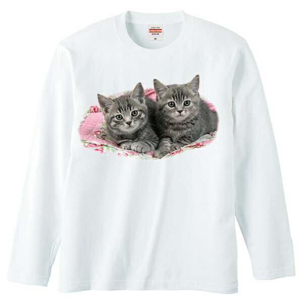 猫 ねこ ネコ cat 長袖 tシャツ【ロングスリーブ】ロンティー 丸首型 クルーネック 綿100% トップス 服 レディース メンズ シンプル かわいい おし...