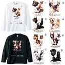 長袖 tシャツ【ロングスリーブ】ロンティー 大型犬 E ボクサー ジャーマンシェパード ドーベルマン ゴールデンレトリバー コリー ブルテリア ハスキー ニューファン クルーネック 綿100% かわいい dogドッグ 犬 犬柄 犬プリント 犬種別 犬グッズ ドッグショー