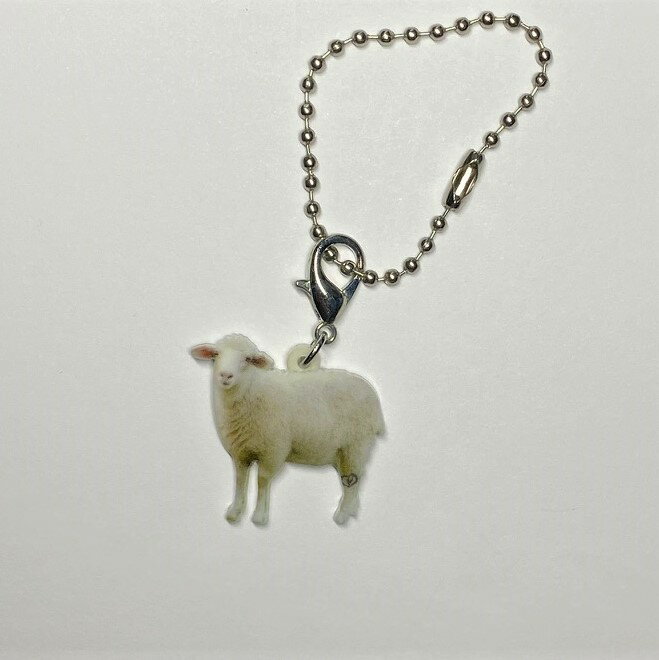 羊 ヒツジ ひつじ sheep【キーホルダー チャーム 】動物グッズ バッグチェーン マスクチャーム アクリル 家畜 雑貨 オーナーグッズ かわいい 輸入 キーチェーン プリント 送料無料 ポイント消化のサムネイル