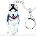 【メール便送料無料】キーホルダー シベリアンハスキー ハスキーグッズ アクリル 犬 いぬ イヌ dog 犬種別 犬雑貨 オーナーグッズ かわいい 輸入 キーチェーン プリント(4)