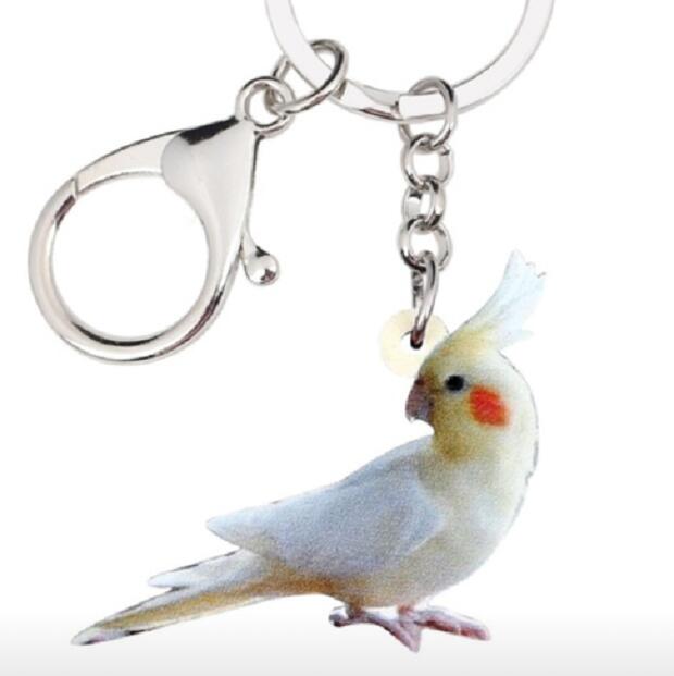 キーホルダー オカメインコ オカメグッズ ルチノー アクリル ことり トリ とり 鳥 バード bird 鳥雑貨 オーナーグッズ かわいい 輸入 キーチェーン プリント 父の日