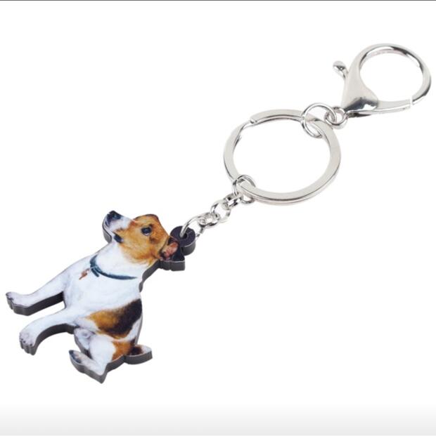 在庫限定品です!! ジャックラッセルテリア キーホルダー ジャックラッセルグッズ アクリル 犬 いぬ イヌ dog 犬種別 犬雑貨 オーナーグッズ かわいい 輸入 キーチェーン プリント 敬老の日