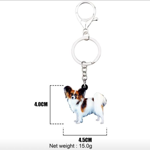 在庫限定品です!! パピヨン キーホルダー パピヨングッズ アクリル 犬 いぬ イヌ dog 犬種別 犬雑貨 オーナーグッズ かわいい 輸入 キーチェーン プリント 敬老の日