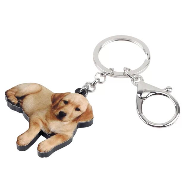 在庫限定品です!! ラブラドールレトリーバー ラブラドールレトリバー イエロー パピー キーホルダー 犬グッズ アクリル 犬 いぬ イヌ dog 犬種別 犬雑貨 オーナーグッズ かわいい 輸入 キーチェーン プリント 敬老の日