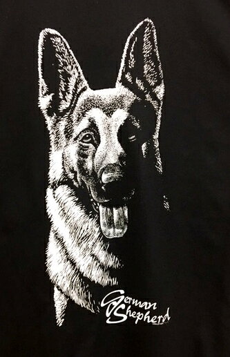 ジャーマンシェパード （ホワイトインク） 長袖 tシャツ【ロングスリーブ】ロンテ...