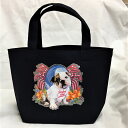 【メール便送料無料】ブルドッグ Bull dog Sサイズ 厚手 トートバッグ (小)No.1 お散歩バッグ 犬プリント かわいい ラメ縁取り ギフト プレゼン...