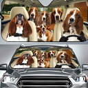●【送料無料】 サンシェード バセットハウンド A 犬柄 犬 いぬ dog DOG 面白い かわいい 車 車窓日よけ 日除け 日焼け防止 フロントガラス 遮光断...
