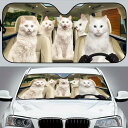 ● 【送料無料】 サンシェード キャット D 猫柄 ホワイトキャット 白猫 ネコ ねこ CAT cat キトン 面白い かわいい 車 車窓日よけ 日除け 日焼け...