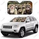 【送料無料】 サンシェード フェレット B イタチ 小動物 面白い かわいい 車 日よけ 日除け フロントガラス 遮光断熱 紫外線対策 UVカット 簡単取り付け...