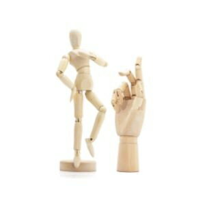 October1st デッサン ドール モデル 人形 木製 人形 ハンド 右手 マネキン 関節 美術 インテリア アクセサリースタンド (2点セット)描画練習 ...