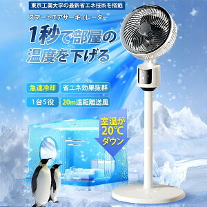 扇風機 サーキュレーター DCモーター 【2025先行発売モデル・猛暑対策・静音・節電対策】 1台多役 3段階風量調整 送風範囲20m USB充電式 パワーバンク対応 省エネ 空気循環 部屋干し 梅雨 除湿 組み立て簡単 コンパクト収納 高さ80cm お手入れ簡単