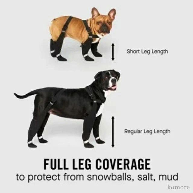 TryMe楽天市場店の【送料無料】ストレッチ 反射テープ 調節可能 大型犬 中型犬 脱げない 滑り止め スペンダー付き犬用パンツ 犬用ブーツ 犬用レッグカバー｜アングル3