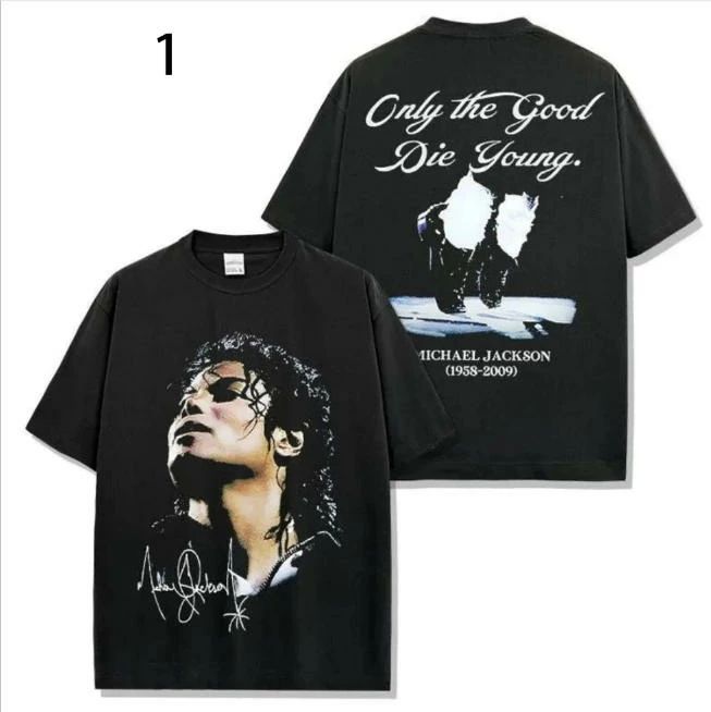 ヴィンテージロックヒップポップ Tシャツヴィンテージマイケルジャクソン音楽 Tシャツ夏カジュアルルーズ Y2k Tシャツユニセックス Tシ