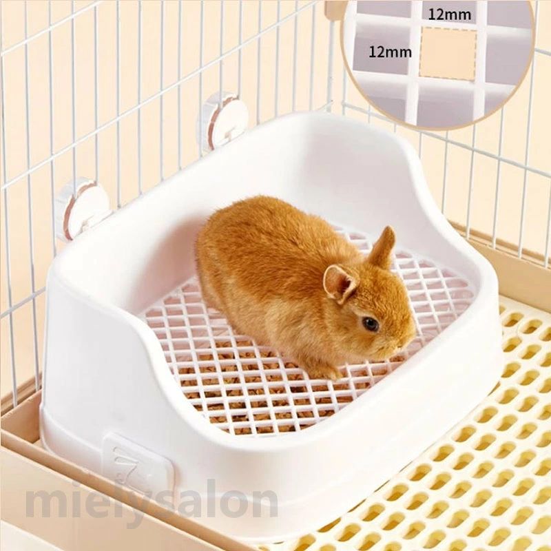 上下分離式 うさぎトイレ うさぎ用 飛び散り防止 四角トイレ 掃除しやすい ケージ...