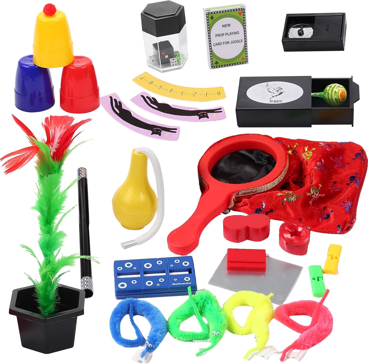 手品 グッズ おもちゃ4種類 マジックグッズ 知育玩具 マジック用品 手品用品 マジックセット 手品用ステッキ 魔法の袋 初心者向け 遊び