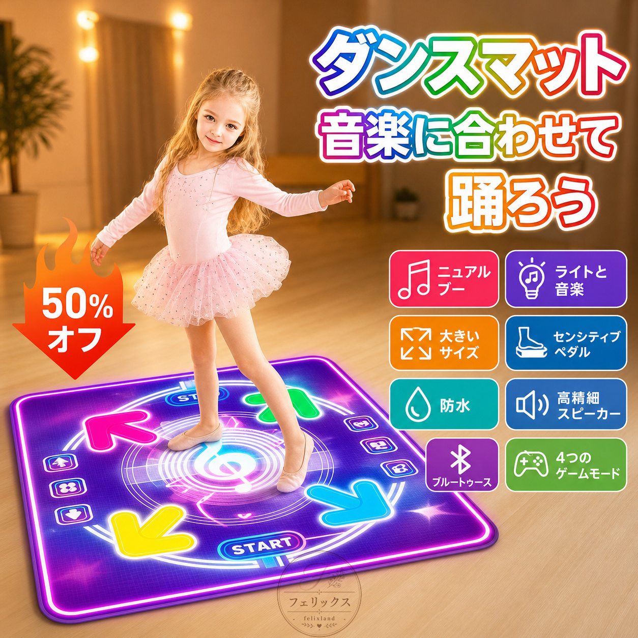 ダンスマット子供音楽マットゲーム子供用ダンスマットおもちゃ電子ピアノマット音量調整滑り止め折りたたみクリスマスミュージックマッ