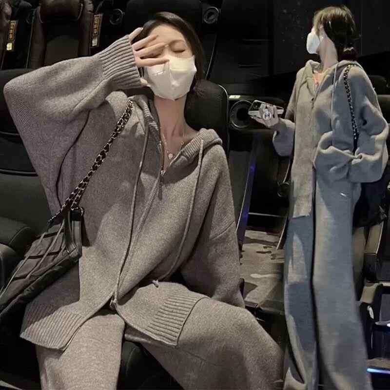 マタニティ ニット セットアップ 春秋冬 授乳服 コットン トップス パンツ 部屋着 ...
