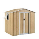 【可動棚&すべり出し窓付き】物置 屋外 スチール 倉庫 床材補強フレーム付き 戸外収納庫 W194cm*D162cm*H184cm 物置き おしゃれ 大型 収納庫 屋外物置 防さび ベランダ 防水 ドア スチール物置 屋外収納 ガーデニング 庭 新作