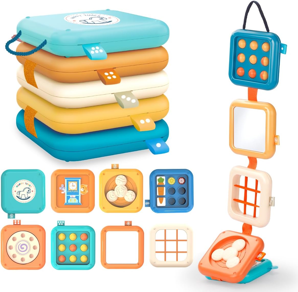 モンテッソーリ ビジーボード おもちゃ 男の子 女の子 赤ちゃん おもちゃ 0歳 1歳 一歳 知育玩具 指先の知育 モンテッソーリ教具 早期開発 指先訓練 子供 玩具 出産祝い 入園お祝い プレゼント 6か月 7か月 1歳 2歳 3歳 誕生日プレゼント 旅行活働ブロックです