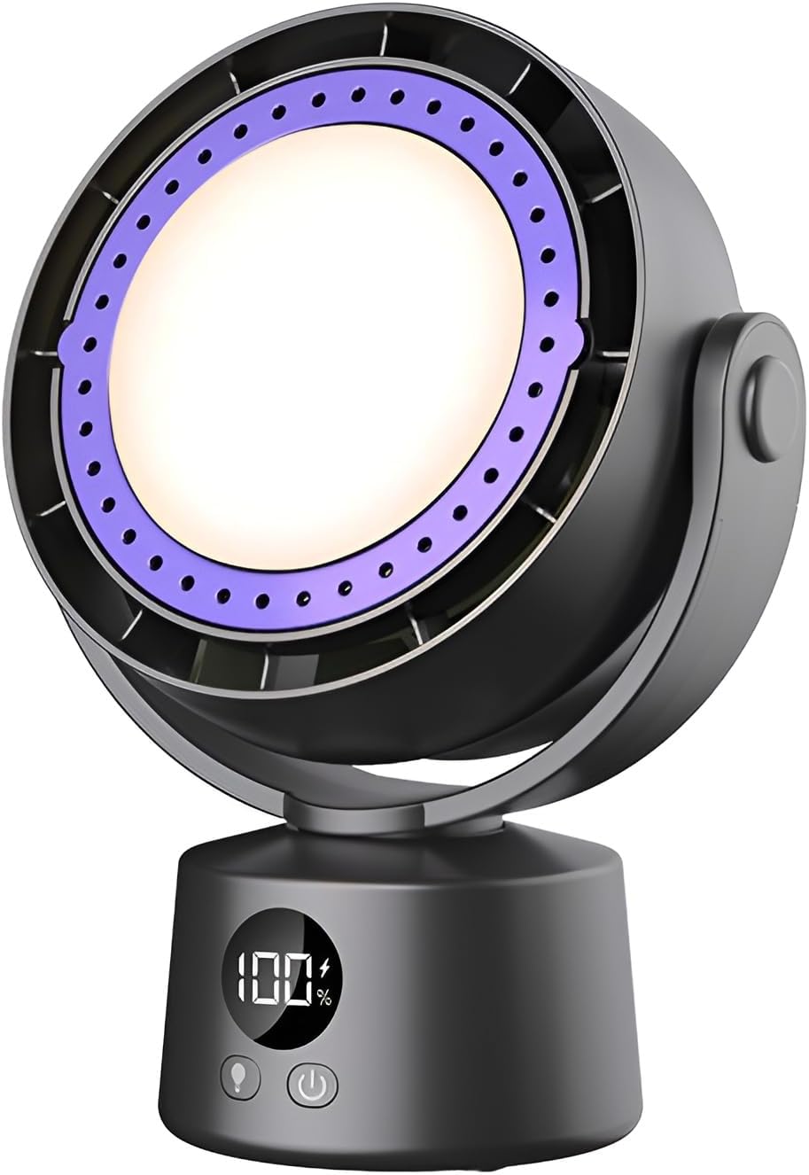 サーキュレーター 扇風機 羽根なし 自動左右首振り 上下手動調整 6段階風量調節 一台多役 LEDライト リ..