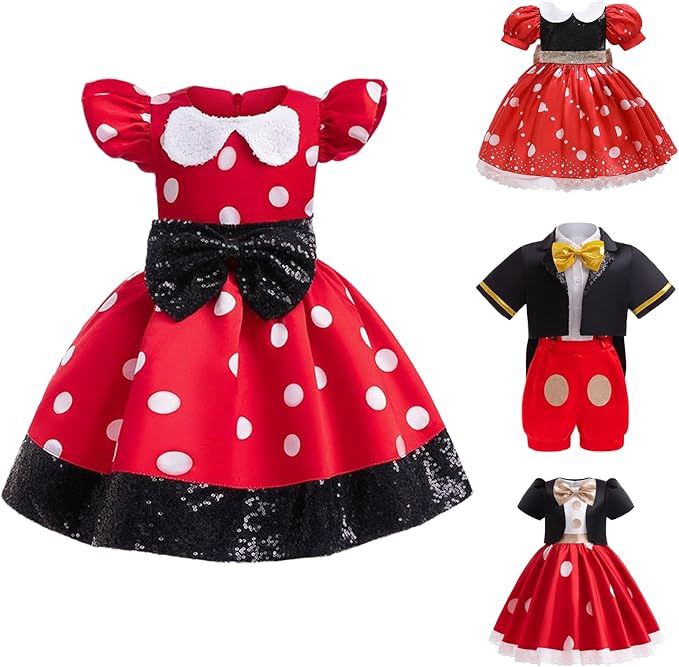 子供用 ミッキー ミニー コスプレ ハロウィン セットアップ 仮装 男の子 女の子 クリスマス サスペンダ..