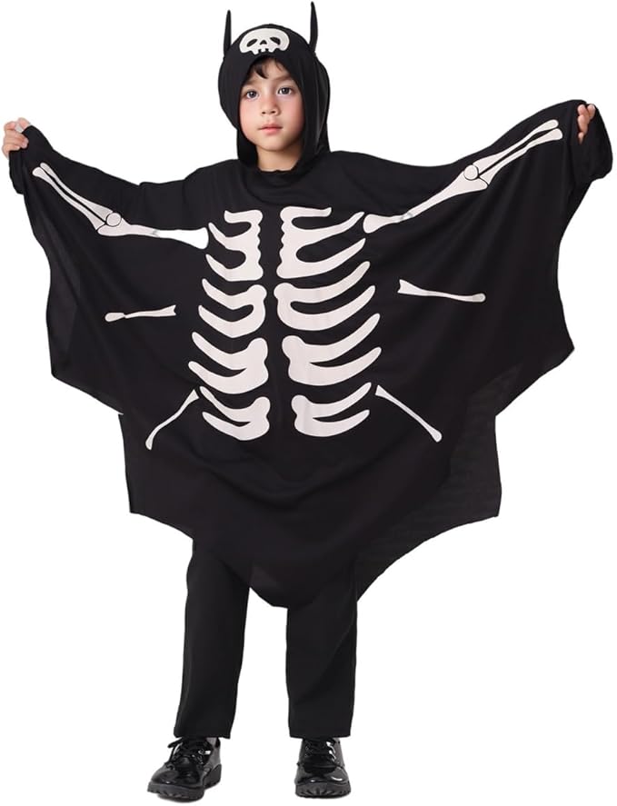 ハロウィン 衣装 子供 夜光 スケルトン コウモリ 蝙蝠 男の子 女の子 コスチューム 着ぐるみ キッズ ハ..