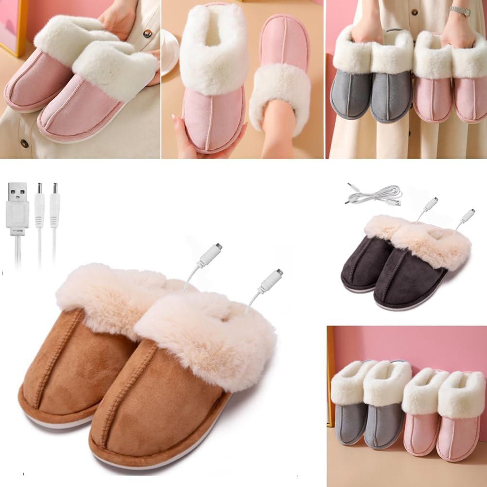 電気足温器 「歩ける＆1分間で速暖」電気スリッパ USB給電式 ポカポカ フットウォーマー 電熱スリッパ ..