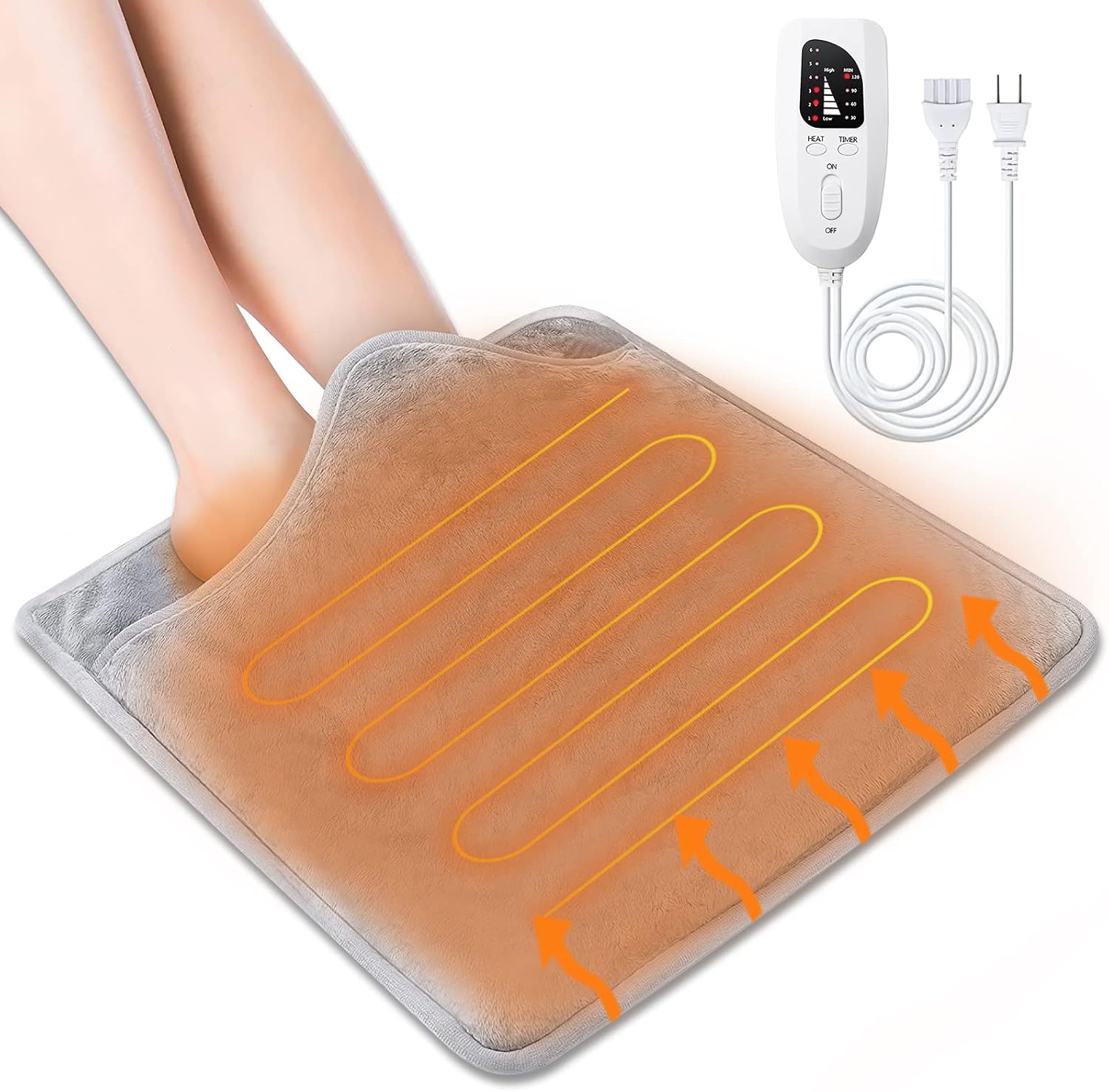 フットウォーマー 足温器 電気足温器 6段温度調整 タイマー機能付 足元ヒーター 通気 軽量 耐久 ホット..