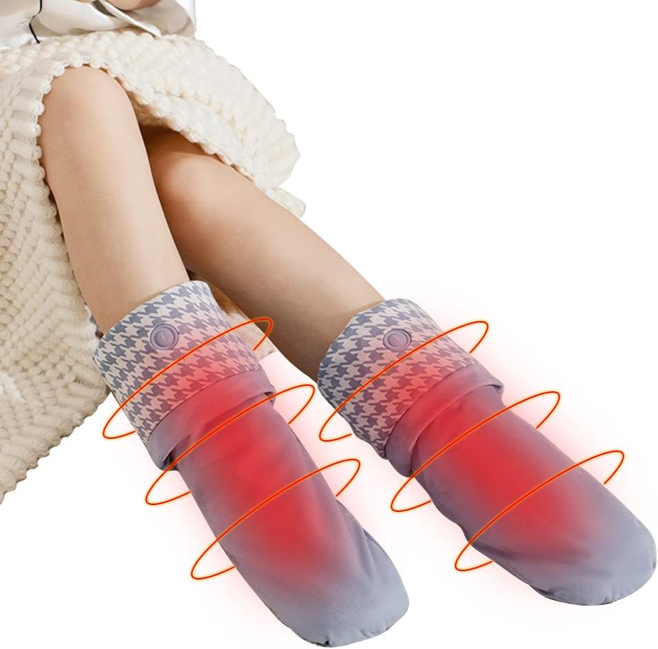 電気靴下 35℃～50℃の2階段の温度調節 3秒快熱 加熱 電熱 電気 靴下 スリッパ フットウォーマー 足元 ヒ..