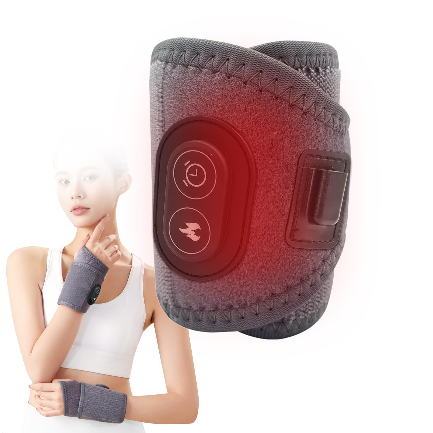 「45℃・55℃・65℃恒温」手首サポーター 左右手通用 電熱式手首サポーター ホット手首ヒーター 手首捻挫 ..