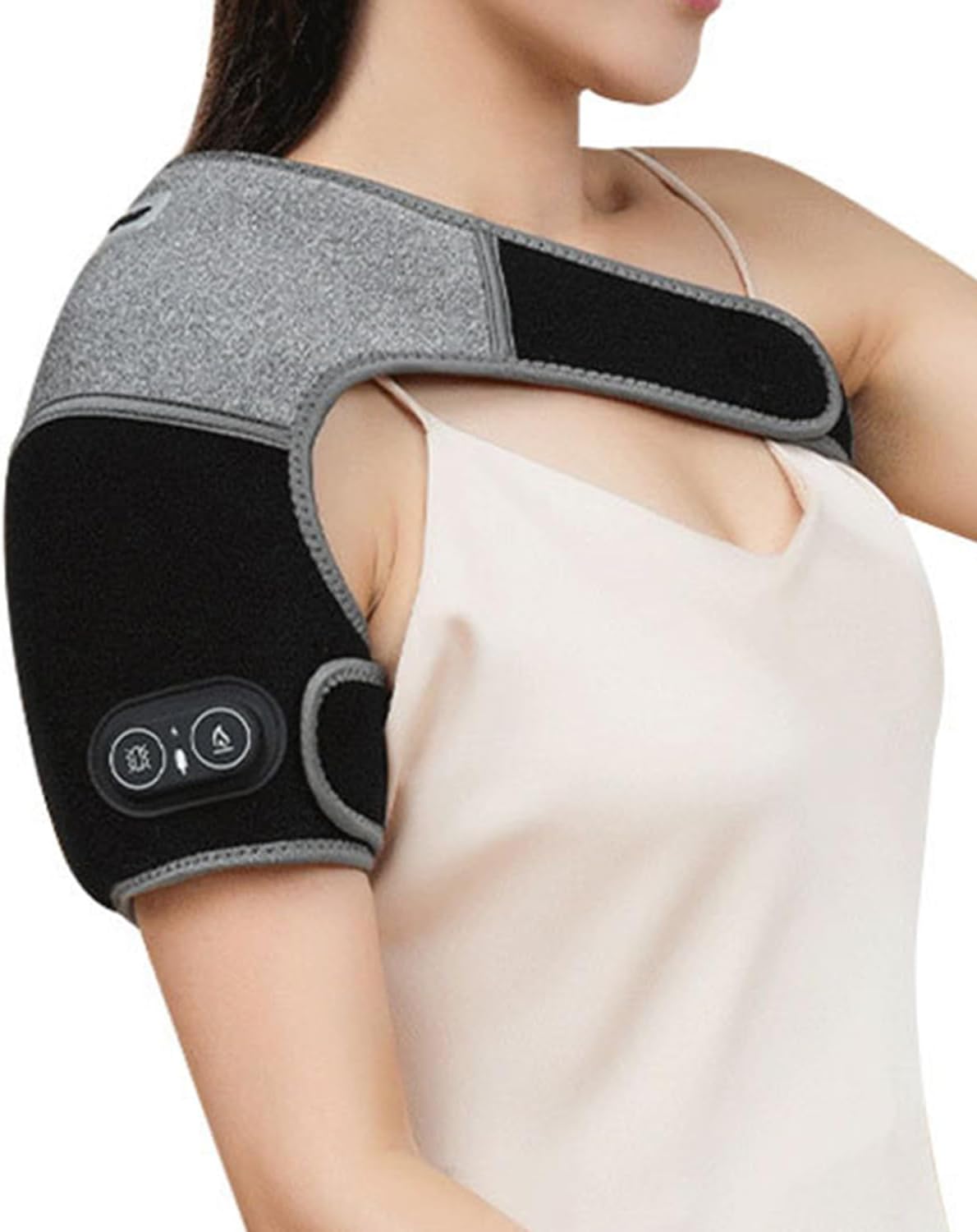 「40℃、50℃、60℃恒温」 電気肩パッド 5V/2A 肩あたためサポーター 振動3階段 グラフェン加熱 電気肩当..