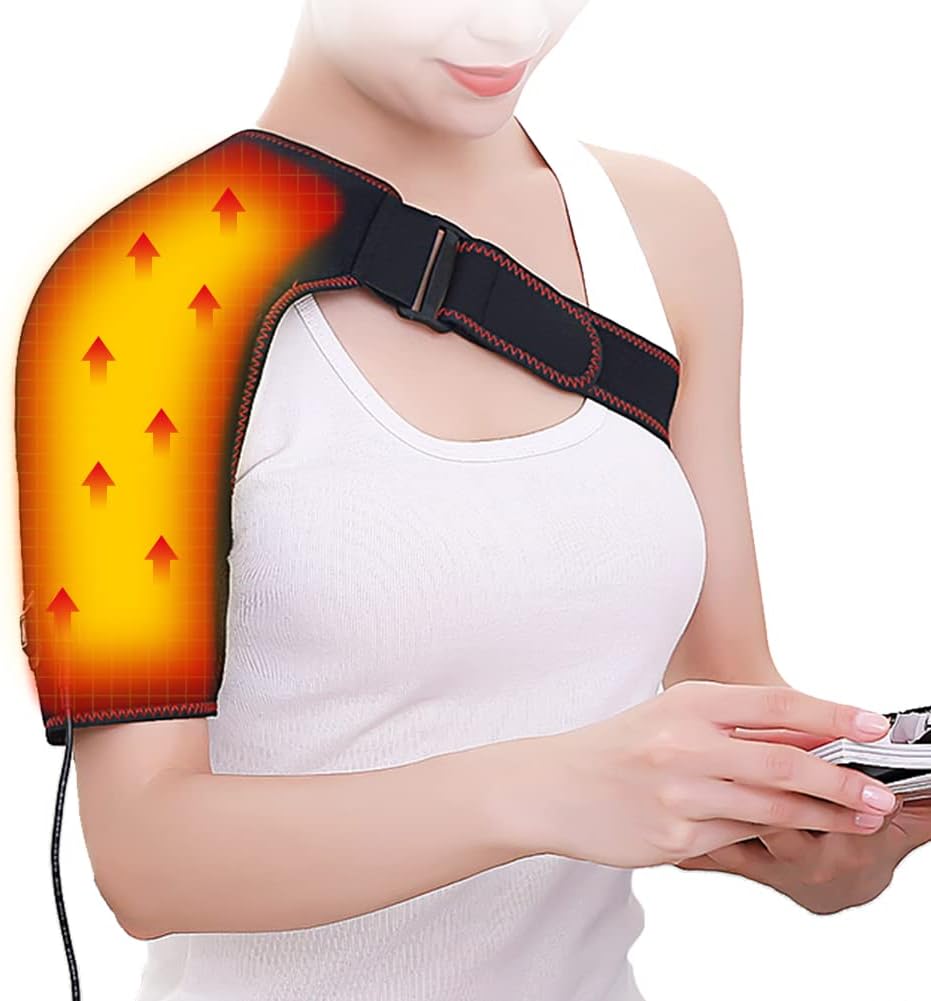 電気肩パッド 65℃・60℃・55℃ 電気 肩当て 片肩用 加熱 電熱 ベスト ホット ヒーター 自宅 オフィス用 ..