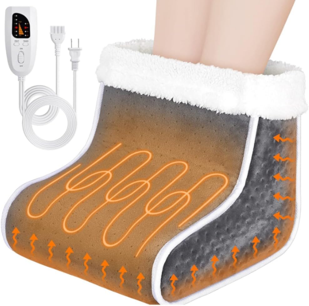フットウォーマー ヒーター 掃除が簡単 絹のような手触り プラグイン・フットウォーマー 冬用暖房フットウォーマー タット式過熱保護 インテリジェント・コントロール タブル オートストップ
