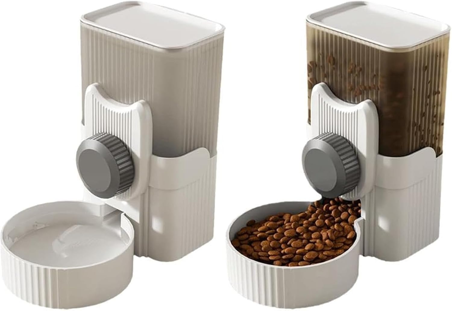 猫 水飲み器 犬 自動給餌器 ハンギングケージタイプ 自動餌遣り機 大容量1L 75°傾斜 ケージ取り付け 猫 給水器 こぼれない 食べ物がくっつかない 鮮度保持 クリップオンタイプ 大容量 1L ペット自動給餌器 給食 洗いやすい 多頭飼い 高さ調節 取り外し可能 (給餌器+給水器)